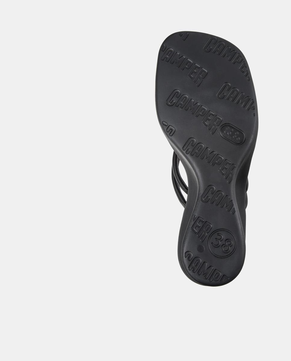Sandalias de cuña de mujer de piel louise sandal - Camper - Negro Negro-4