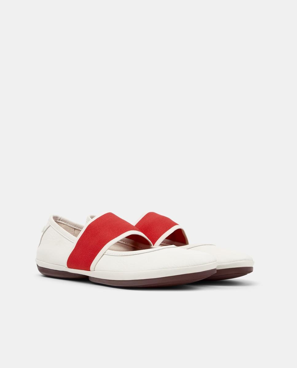 Bailarinas planas de piel de mujer Right Nina - Camper - Blanco Blanco-5
