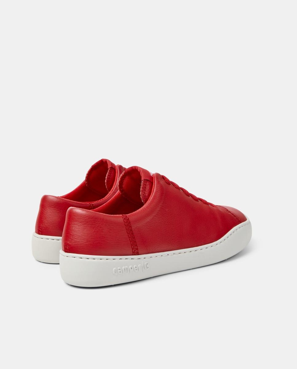 Imagen 3 de Zapatillas de piel de mujer peu touring con cordones en negro - Camper - Rojo Rojo