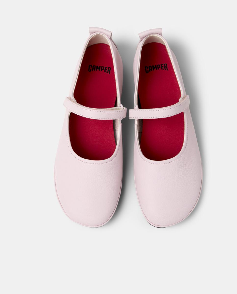 Merceditas planas de mujer right nina de piel con tira ajustable - Camper - Rosa claro Rosa claro-3