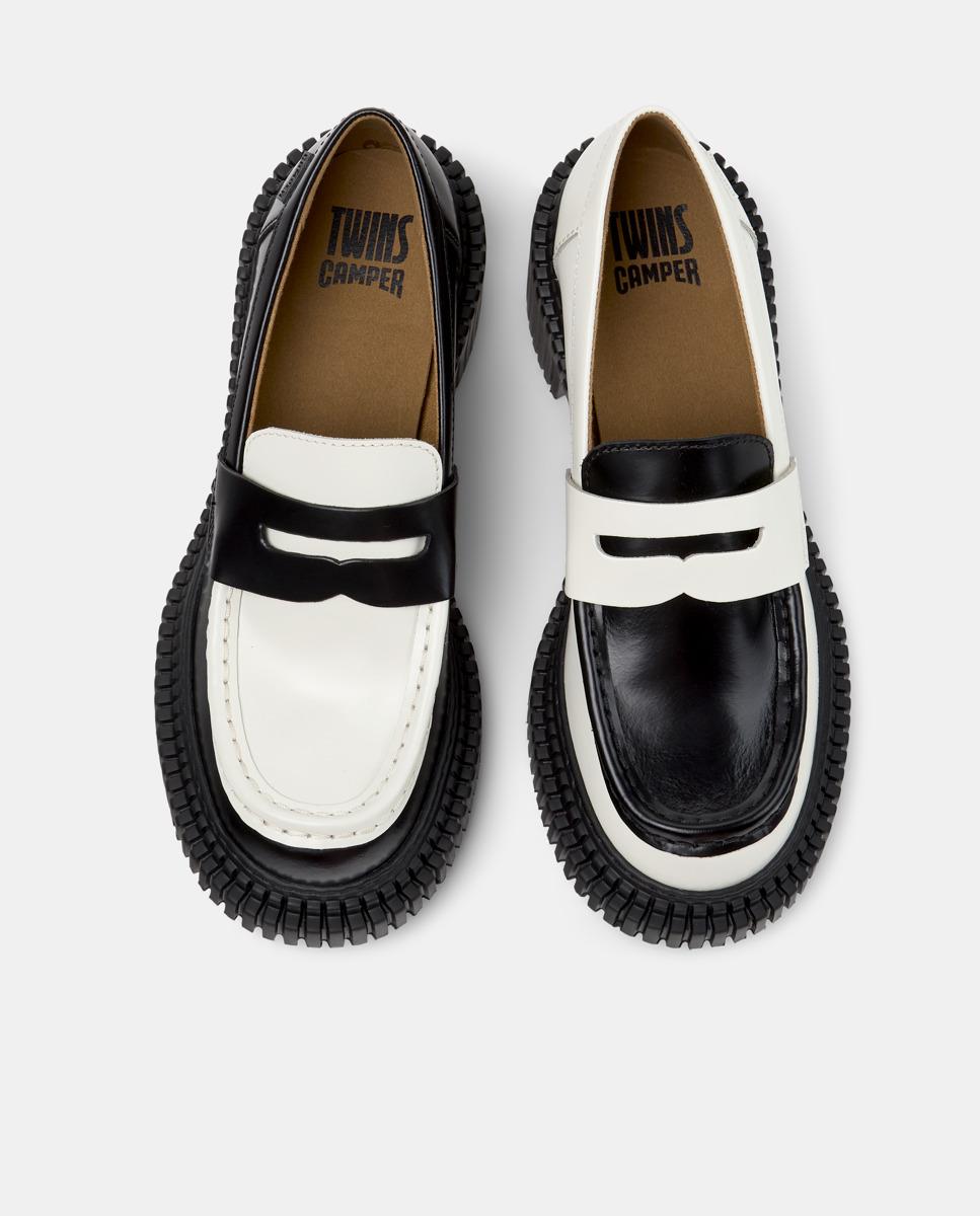 Mocasines con tacón de mujer pix london - Camper - Blanco / Negro Blanco / Negro-3