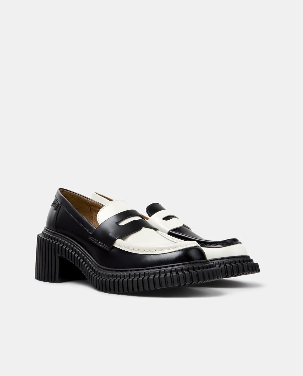 Mocasines con tacón de mujer pix london - Camper - Blanco / Negro Blanco / Negro-5