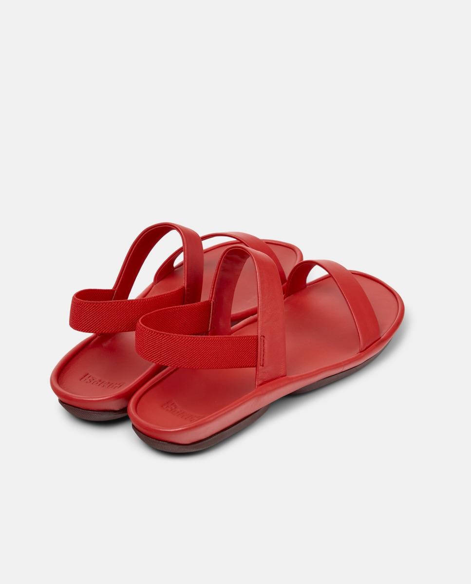 Sandalias planas de mujer de piel right isla - Camper - Rojo Rojo-2