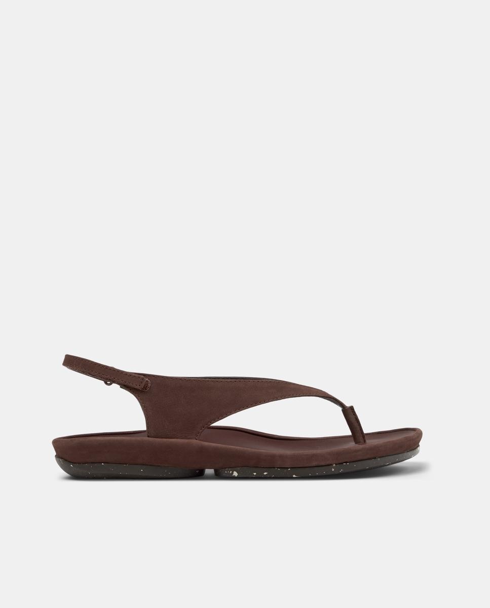 Sandalias planas de mujer de piel right isla - Camper - Marrón oscuro Marrón oscuro-1