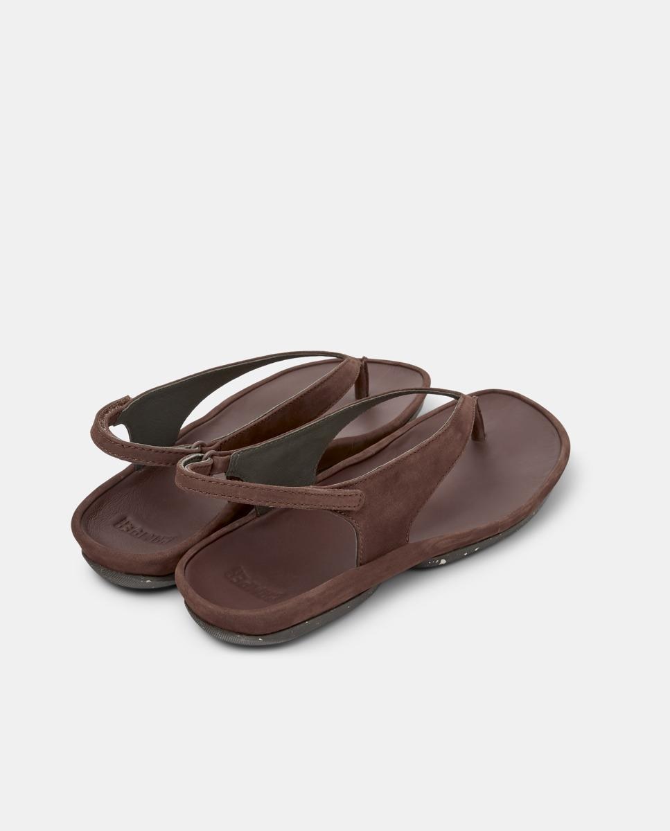 Sandalias planas de mujer de piel right isla - Camper - Marrón oscuro Marrón oscuro-2
