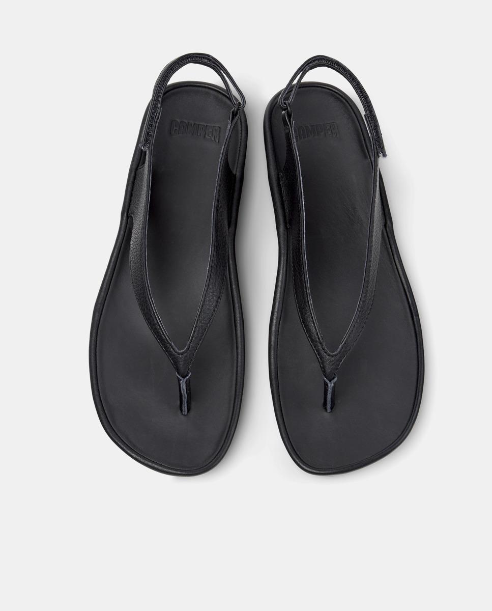 Sandalias planas de mujer de piel right isla - Camper - Negro Negro-3
