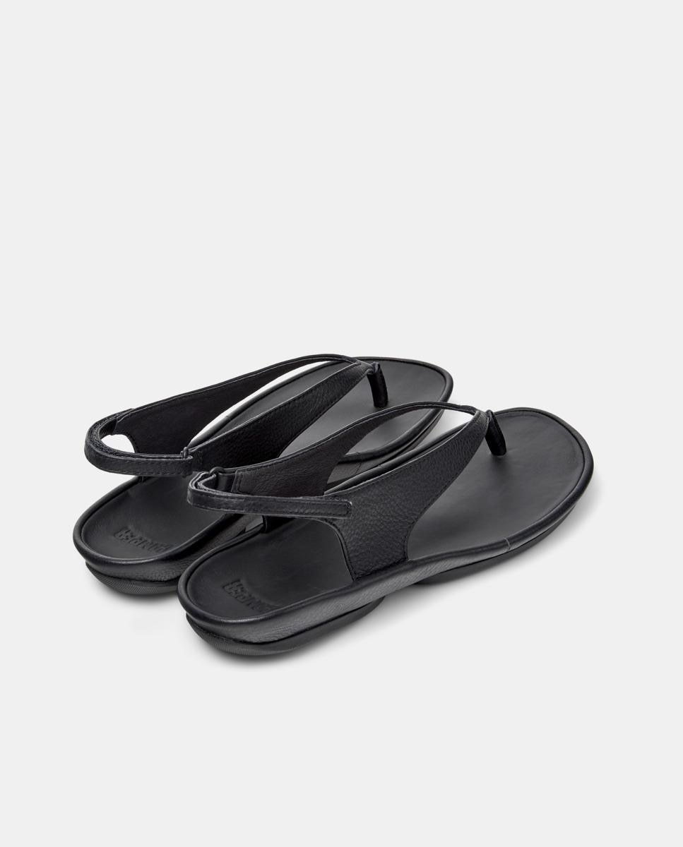 Sandalias planas de mujer de piel right isla - Camper - Negro Negro-2