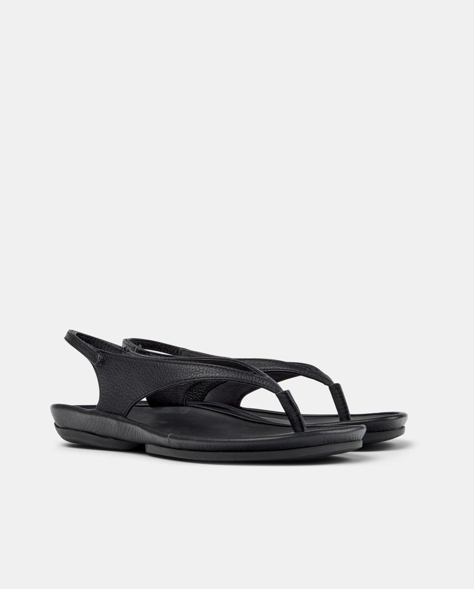 Sandalias planas de mujer de piel right isla - Camper - Negro Negro-5