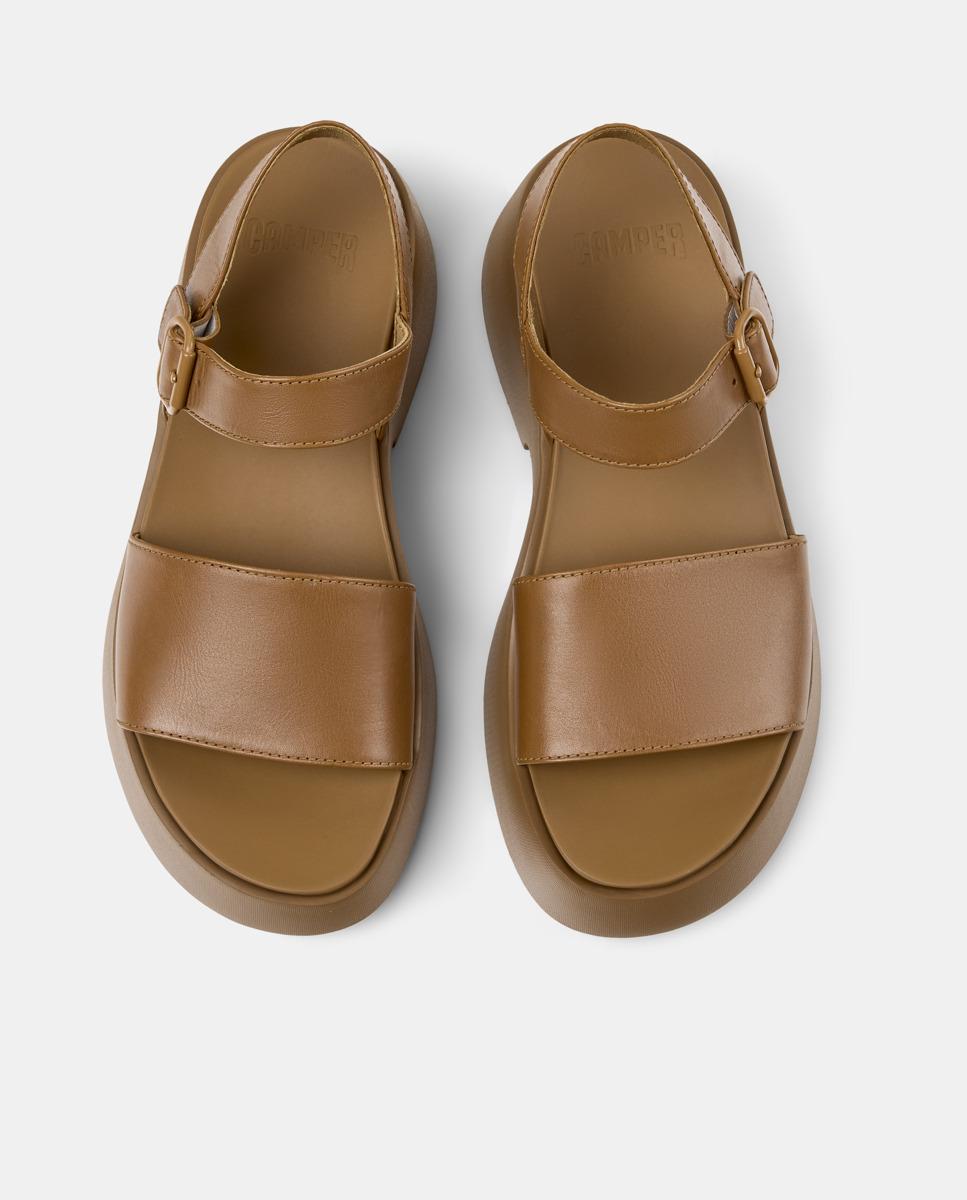 Sandalias de tacón de mujer de piel tasha - Camper - Marrón Marrón-3
