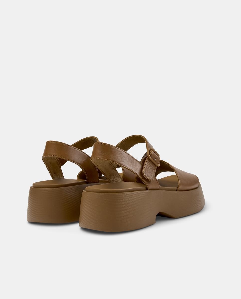 Sandalias de tacón de mujer de piel tasha - Camper - Marrón Marrón-2
