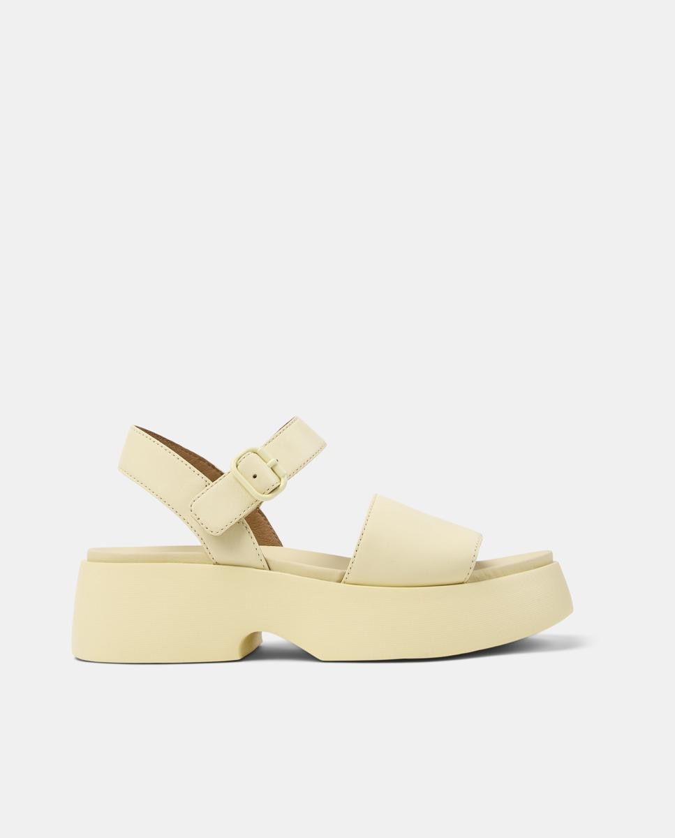 Sandalias de tacón de mujer de piel tasha - Camper - Amarillo Amarillo-1