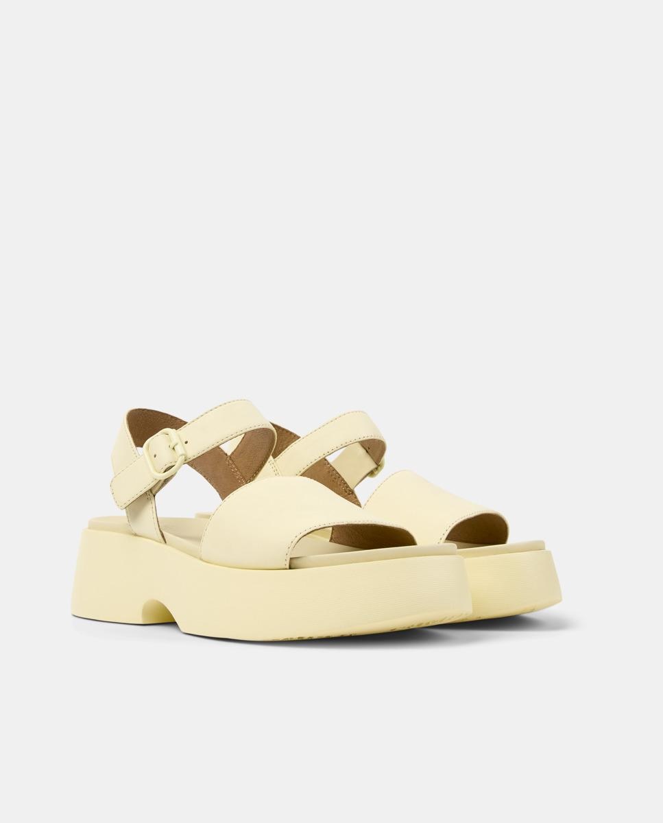 Sandalias de tacón de mujer de piel tasha - Camper - Amarillo Amarillo-5