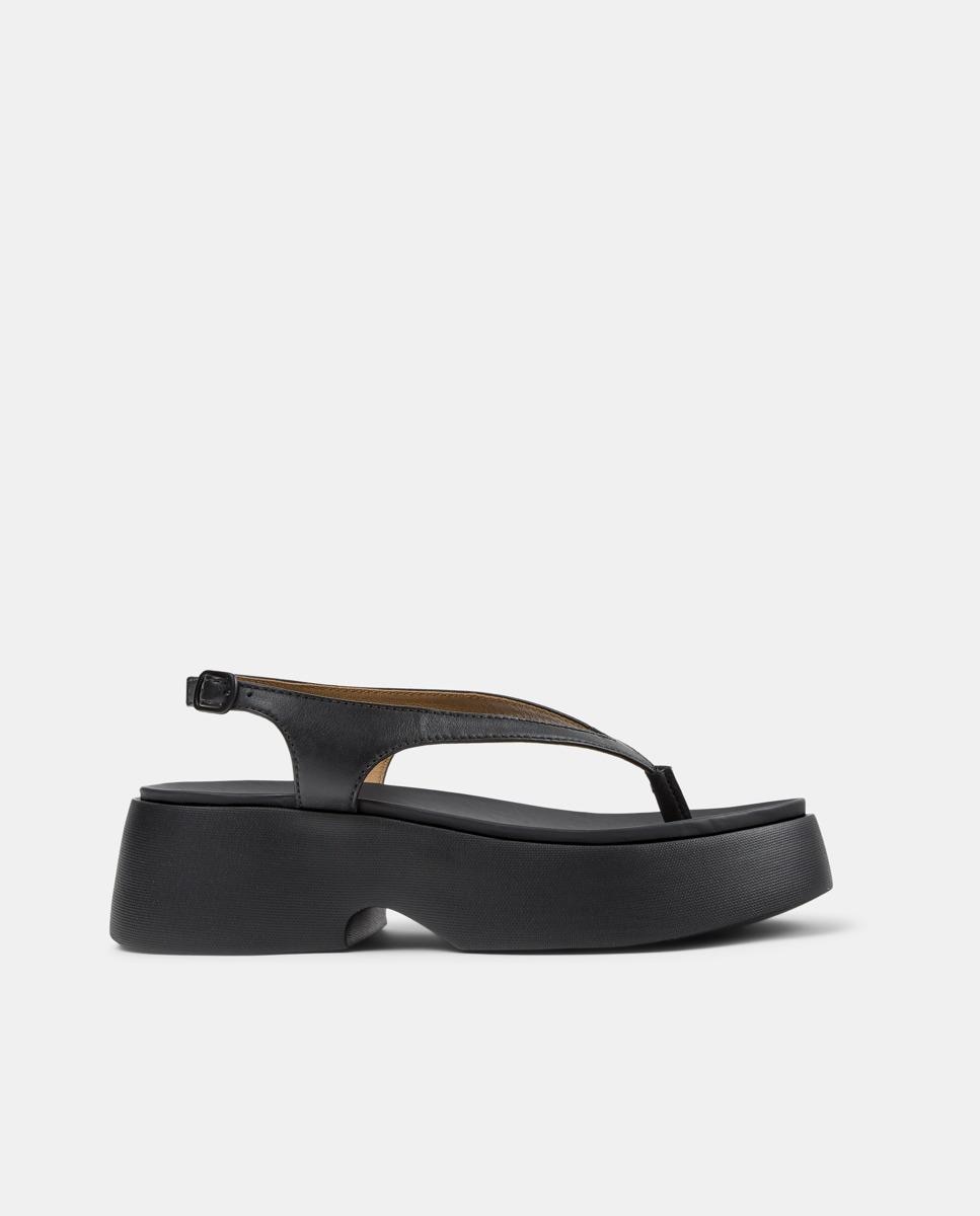Sandalias de tacón de mujer de piel tasha - Camper - Negro Negro-1