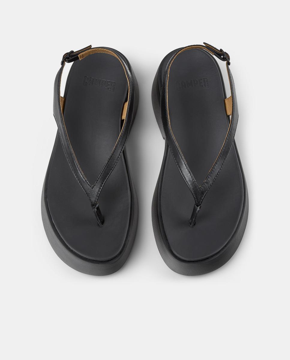 Sandalias de tacón de mujer de piel tasha - Camper - Negro Negro-3