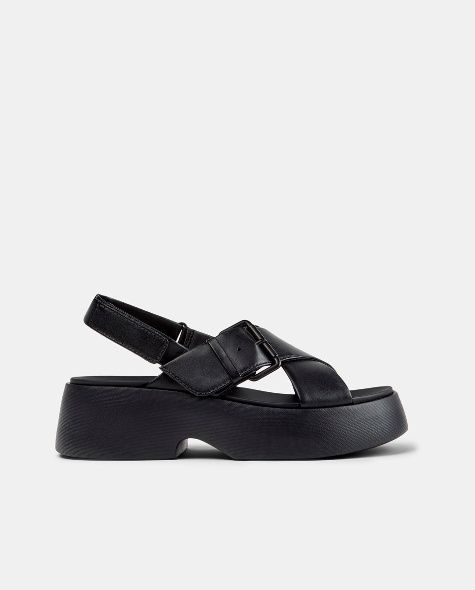 Sandalias de tacón de mujer de piel tasha - Camper - Negro Negro-1
