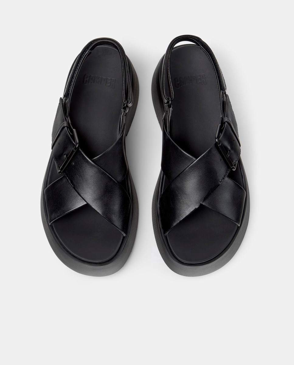 Sandalias de tacón de mujer de piel tasha - Camper - Negro Negro-2