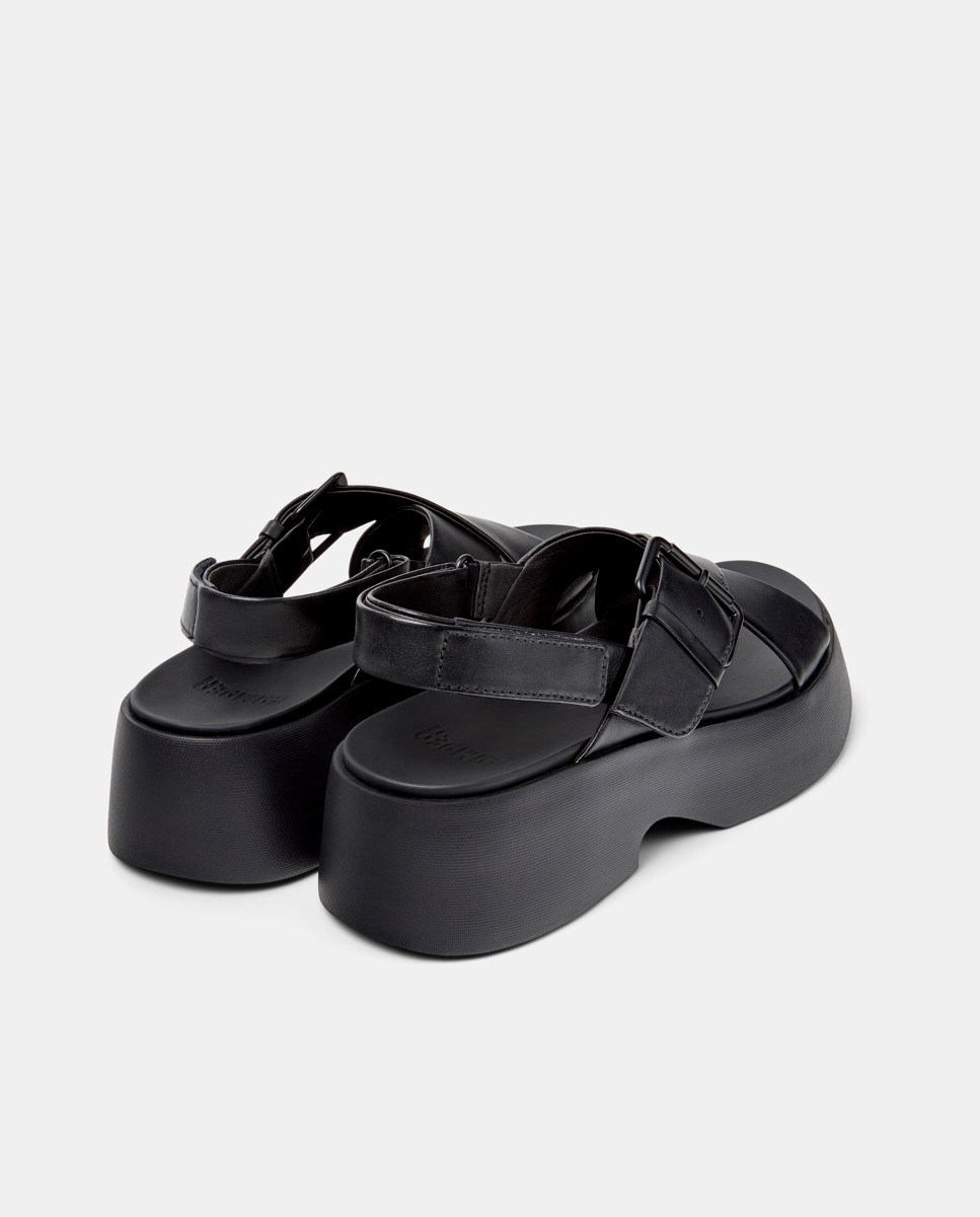 Sandalias de tacón de mujer de piel tasha - Camper - Negro Negro-4