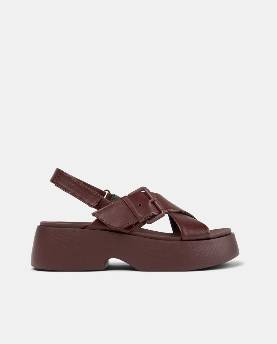 Sandalias de tacón de mujer de piel tasha - Camper - Burdeos Burdeos-1