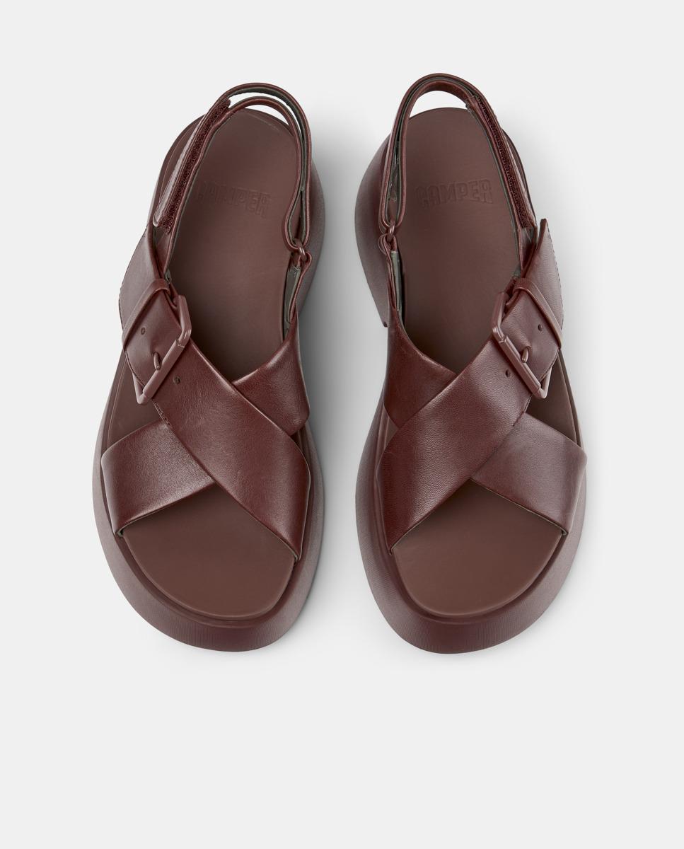 Sandalias de tacón de mujer de piel tasha - Camper - Burdeos Burdeos-3