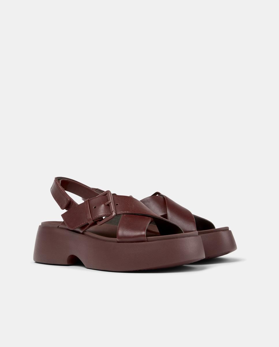 Sandalias de tacón de mujer de piel tasha - Camper - Burdeos Burdeos-5