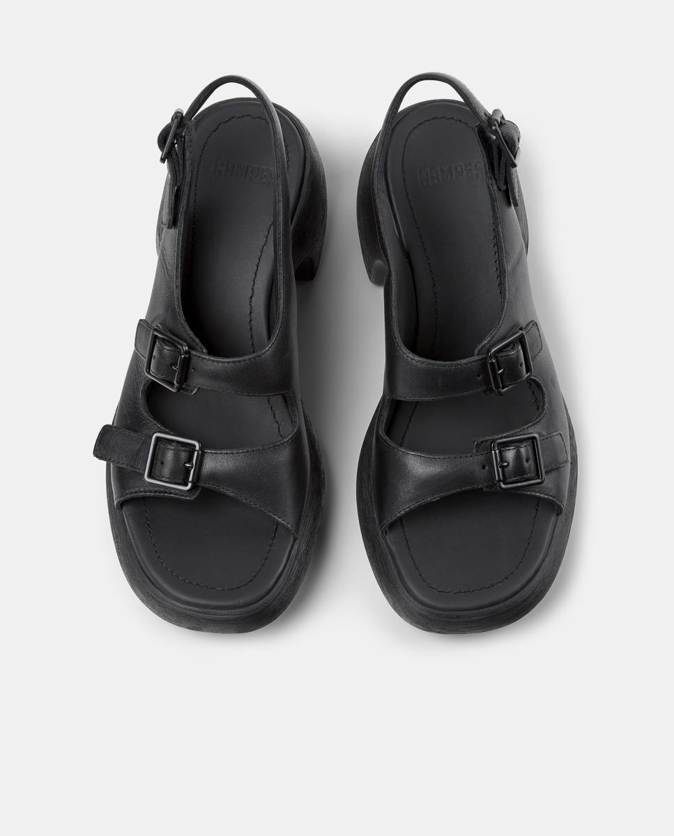 Sandalias de tacón de mujer de piel thelma - Camper - Negro Negro-3