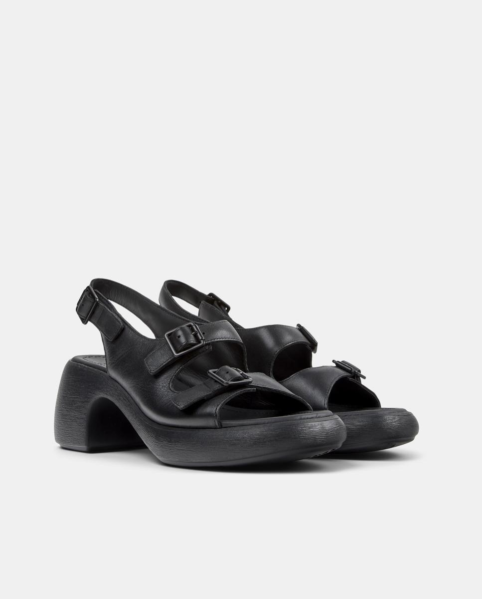 Sandalias de tacón de mujer de piel thelma - Camper - Negro Negro-5