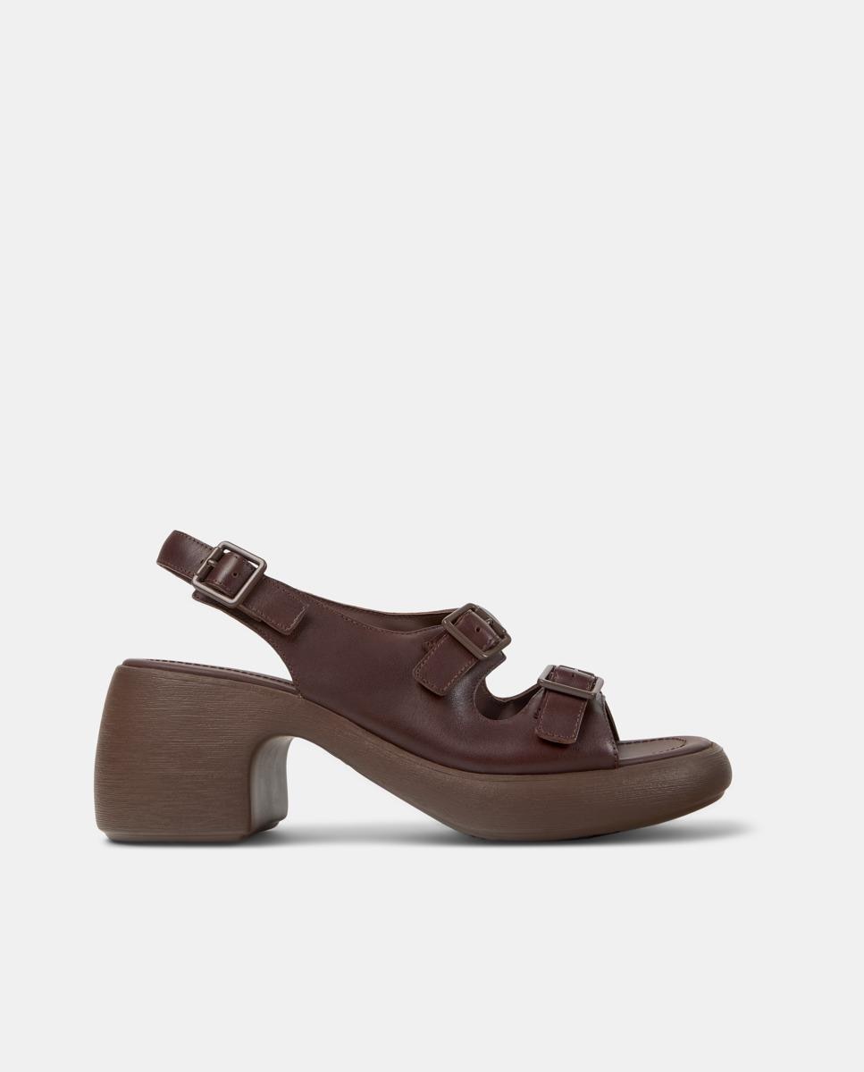 Sandalias de tacón de mujer de piel thelma - Camper - Marrón Marrón-1
