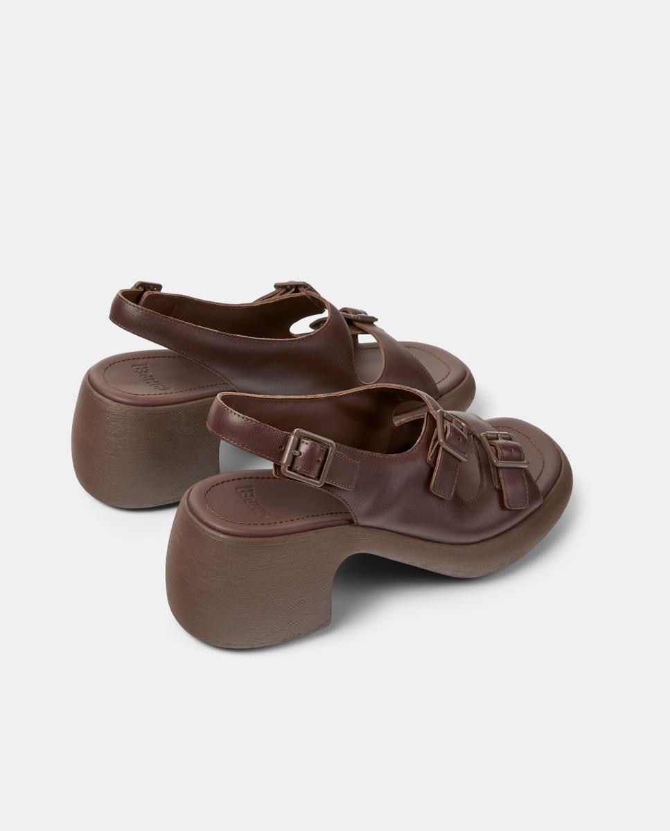 Sandalias de tacón de mujer de piel thelma - Camper - Marrón Marrón-4
