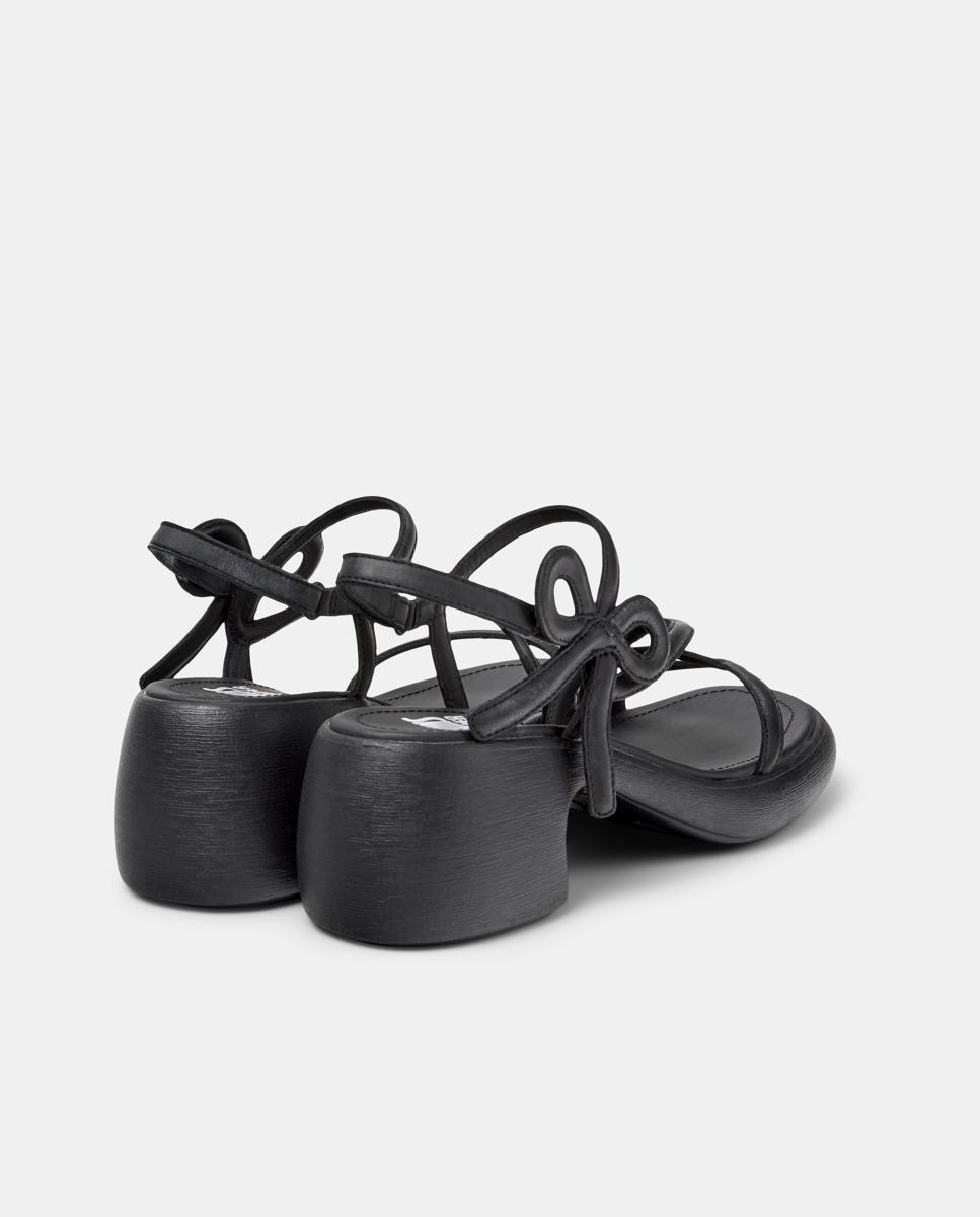 Sandalias de tacón de mujer de piel thelma twins - Camper - Negro Negro-2