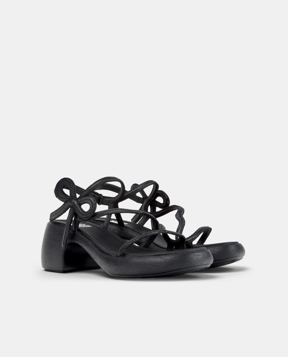 Sandalias de tacón de mujer de piel thelma twins - Camper - Negro Negro-5