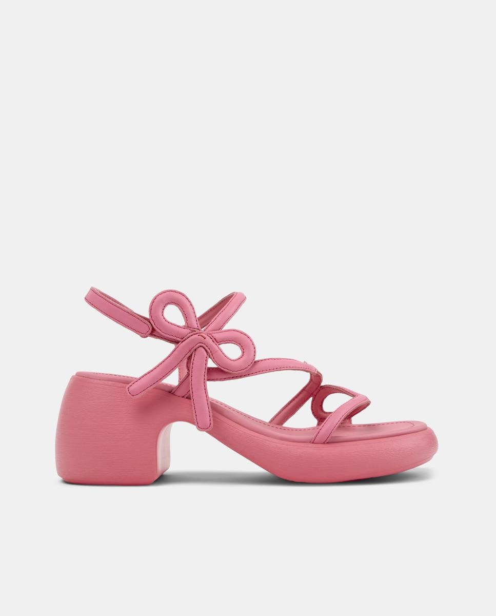 Sandalias de tacón de mujer de piel thelma twins - Camper - Rosa Rosa-1