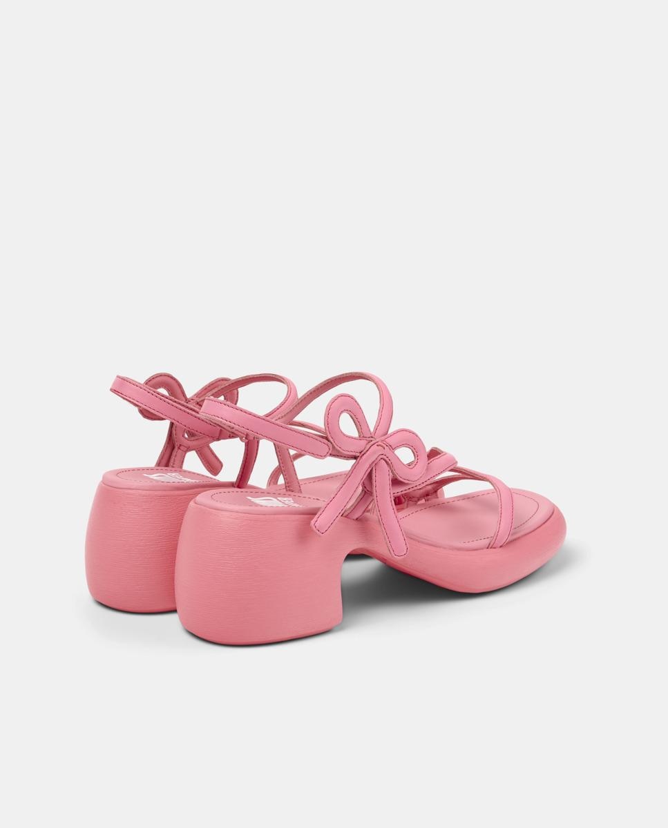 Sandalias de tacón de mujer de piel thelma twins - Camper - Rosa Rosa-2