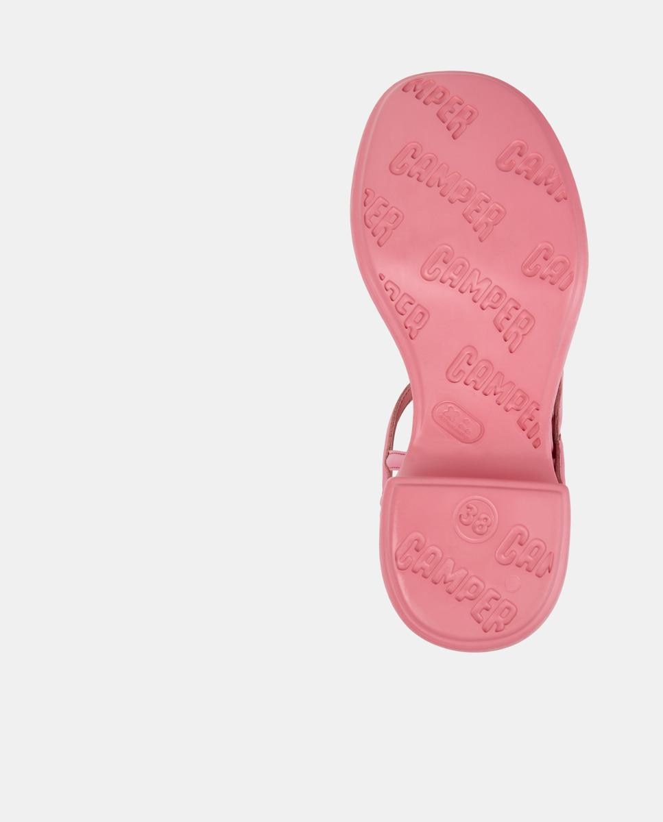 Sandalias de tacón de mujer de piel thelma twins - Camper - Rosa Rosa-4