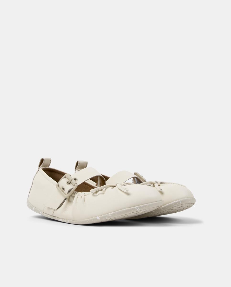 Bailarinas planas de mujer de piel wabi - Camper - Blanco roto Blanco roto-5