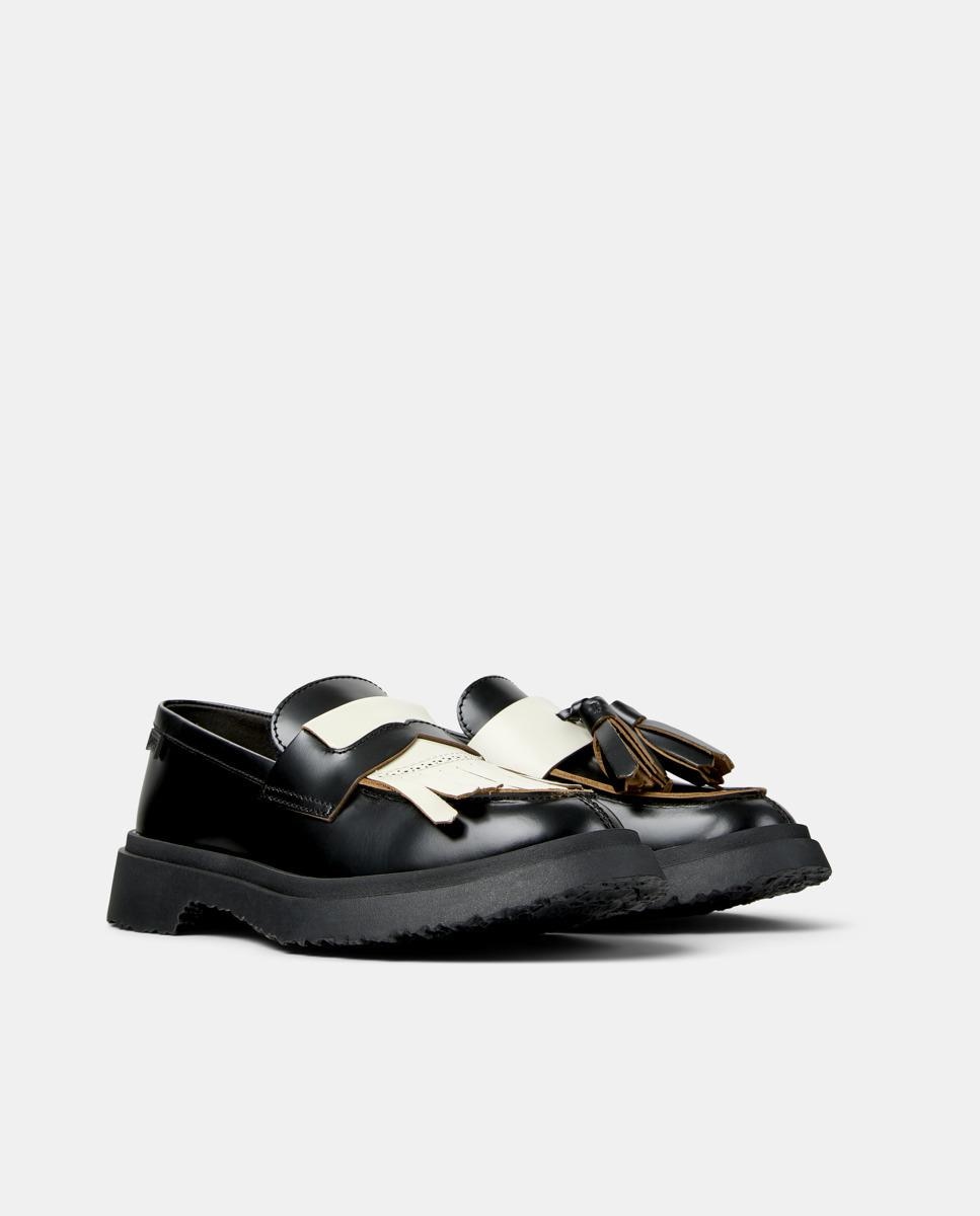 Mocasines de piel de mujer walden twins - Camper - Blanco / Negro Blanco / Negro-5