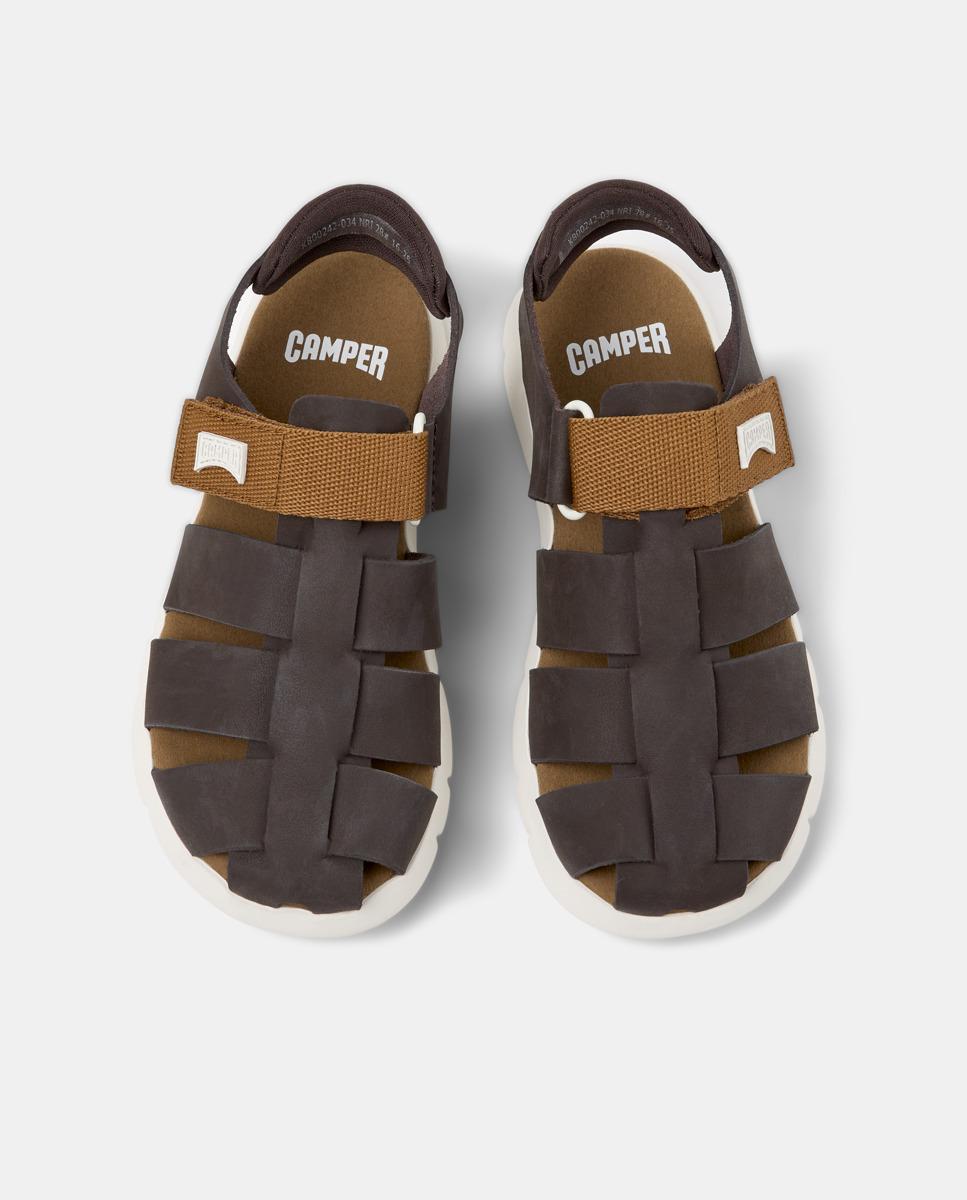 Sandalias cerradas de niño oruga de piel - Camper - Marrón Marrón-2