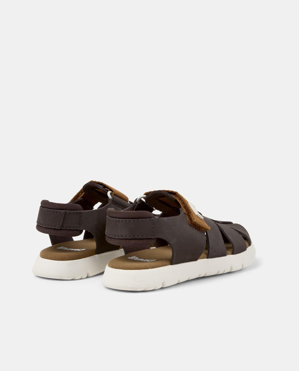 Sandalias cerradas de niño oruga de piel - Camper - Marrón Marrón-3