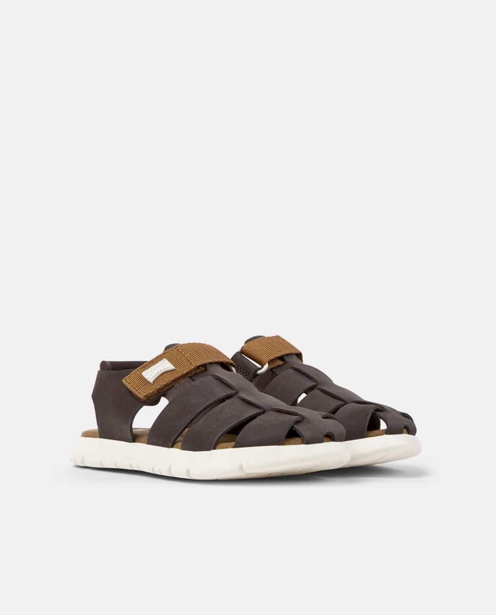 Sandalias cerradas de niño oruga de piel - Camper - Marrón Marrón-5