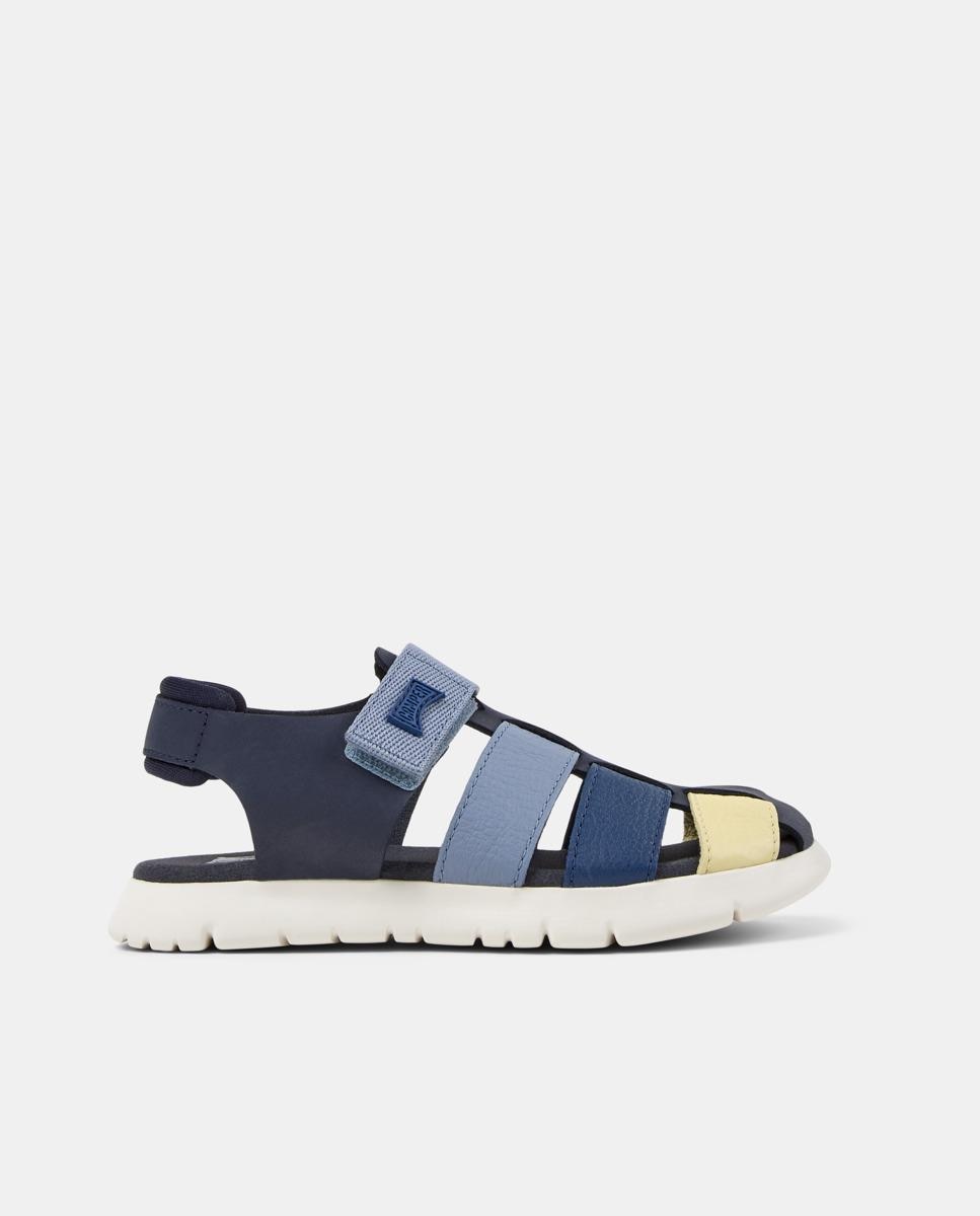 Sandalias cerradas de niño oruga de piel - Camper - Azul claro / Azul marino Azul claro / Azul marino-1