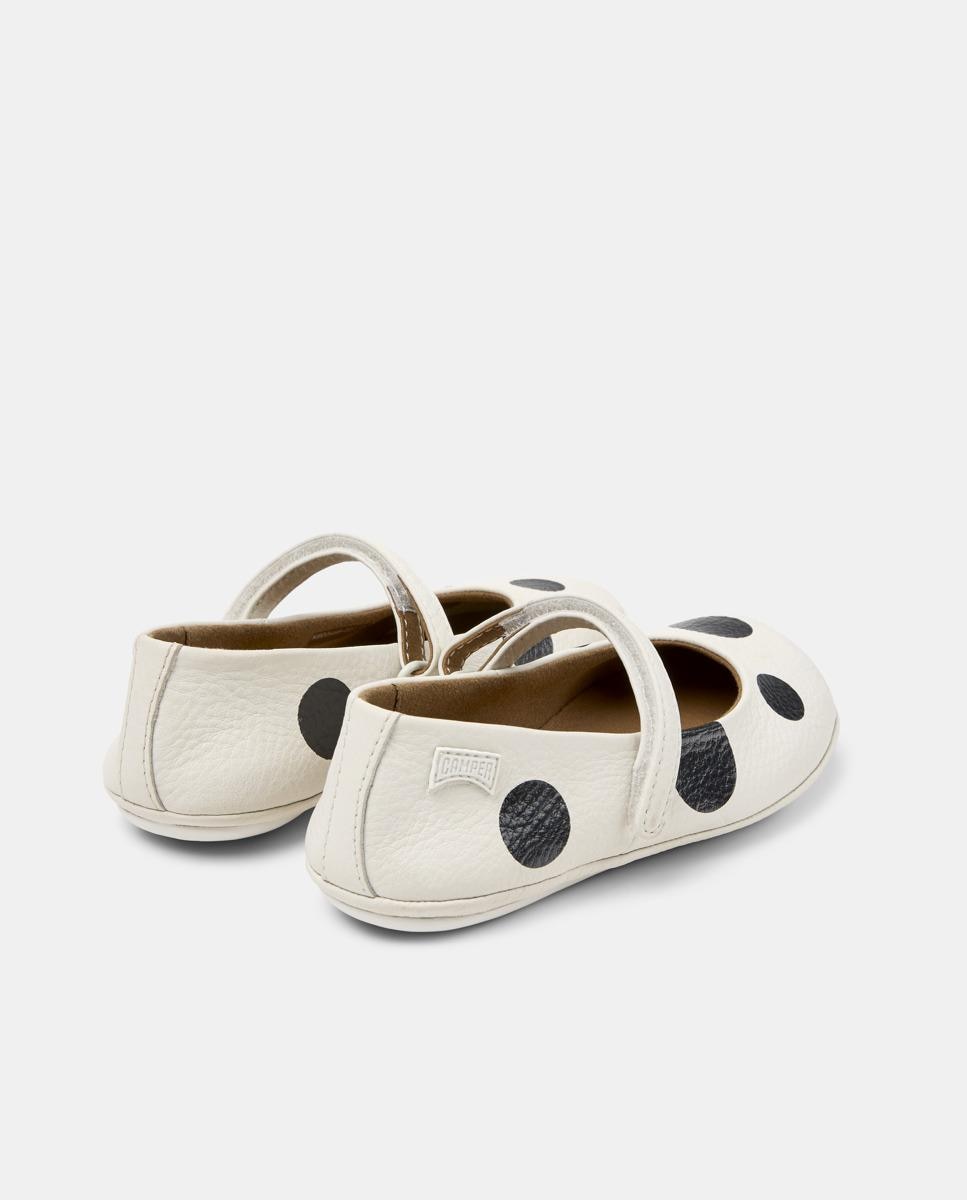 Merceditas de niña de piel right kids twins - Camper - Blanco / Negro Blanco / Negro-3