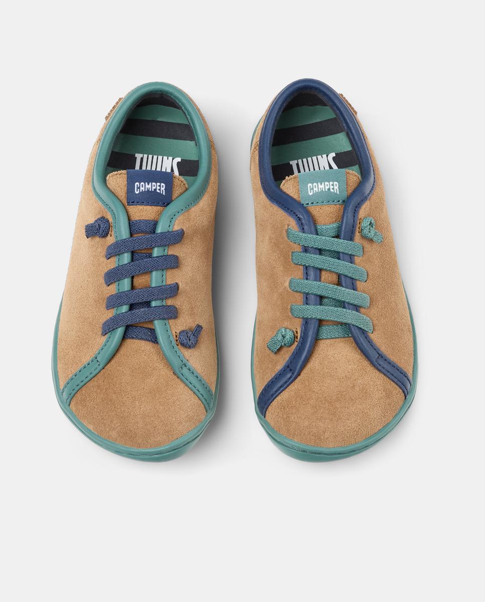 Zapatillas de piel de niño peu cami twins - Camper - Marrón Marrón-2