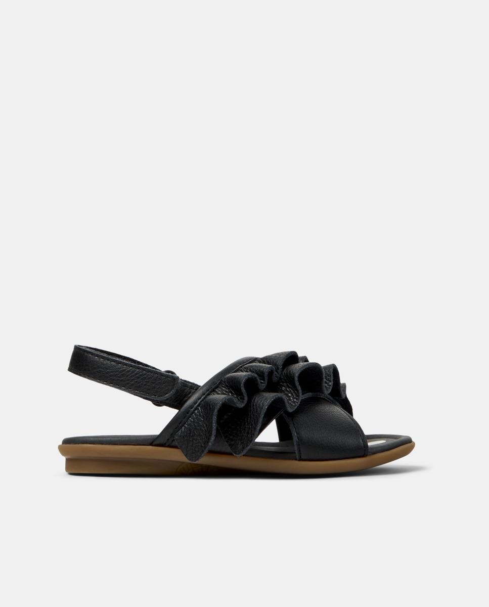 Sandalias abiertas de niña de piel right kids twins - Camper - Negro Negro-1