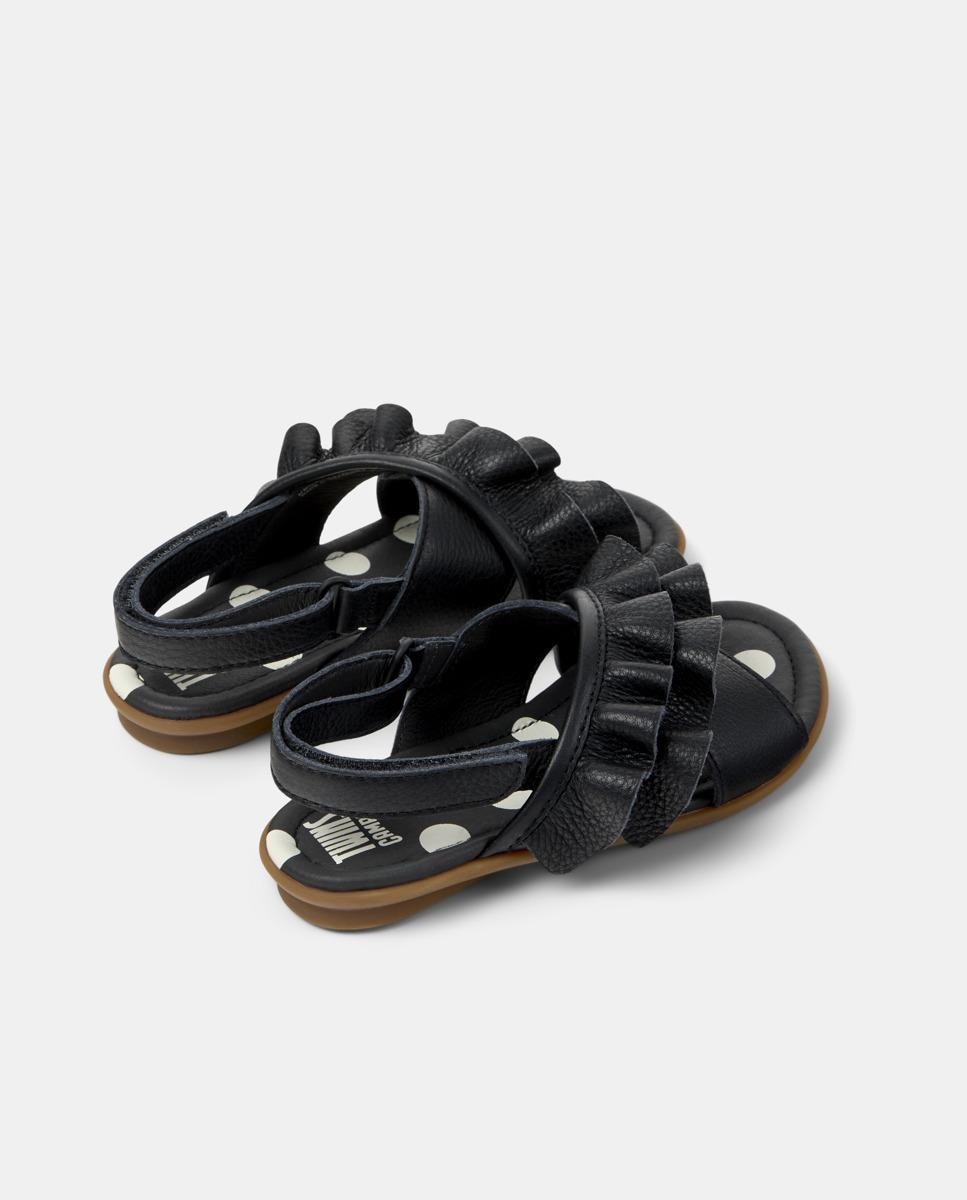 Sandalias abiertas de niña de piel right kids twins - Camper - Negro Negro-3