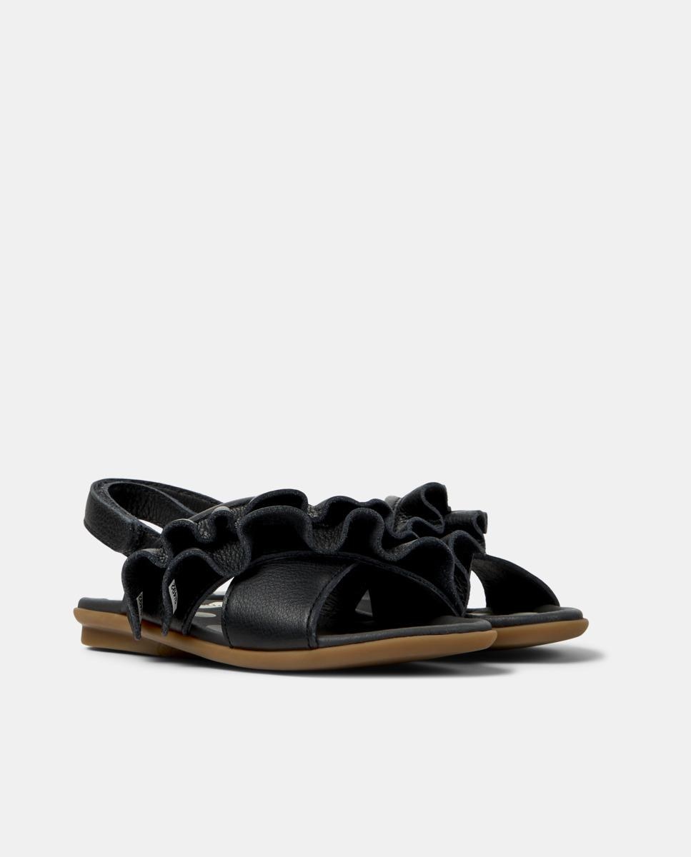 Sandalias abiertas de niña de piel right kids twins - Camper - Negro Negro-5