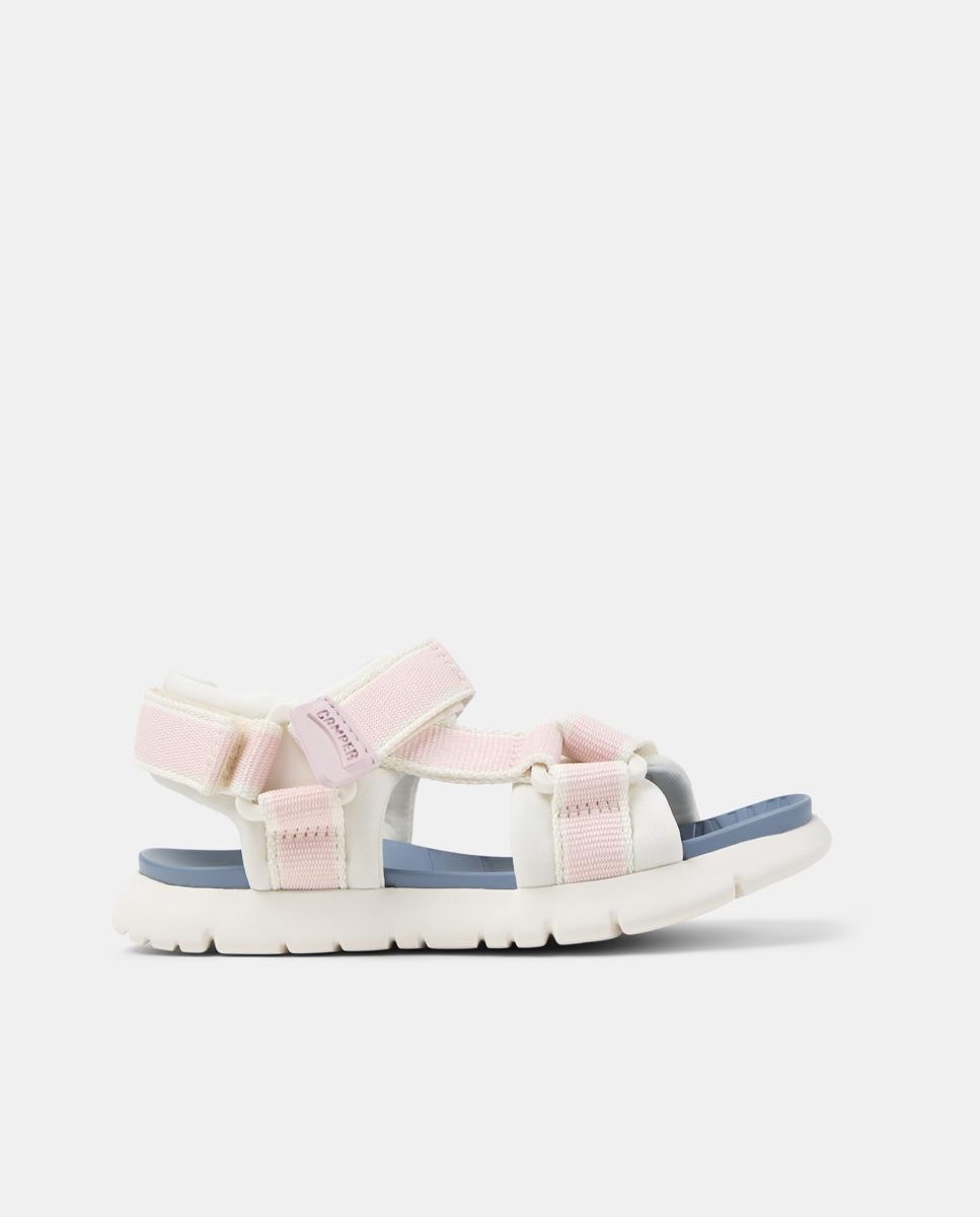 Sandalias abiertas de niño oruga cierre adherente - Camper - Blanco / Rosa Blanco / Rosa-1