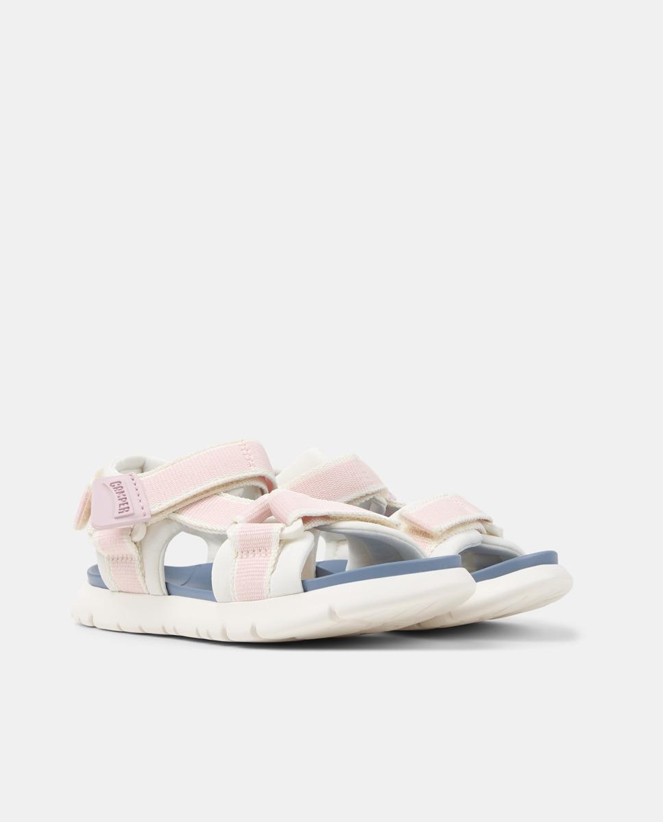 Sandalias abiertas de niño oruga cierre adherente - Camper - Blanco / Rosa Blanco / Rosa-5
