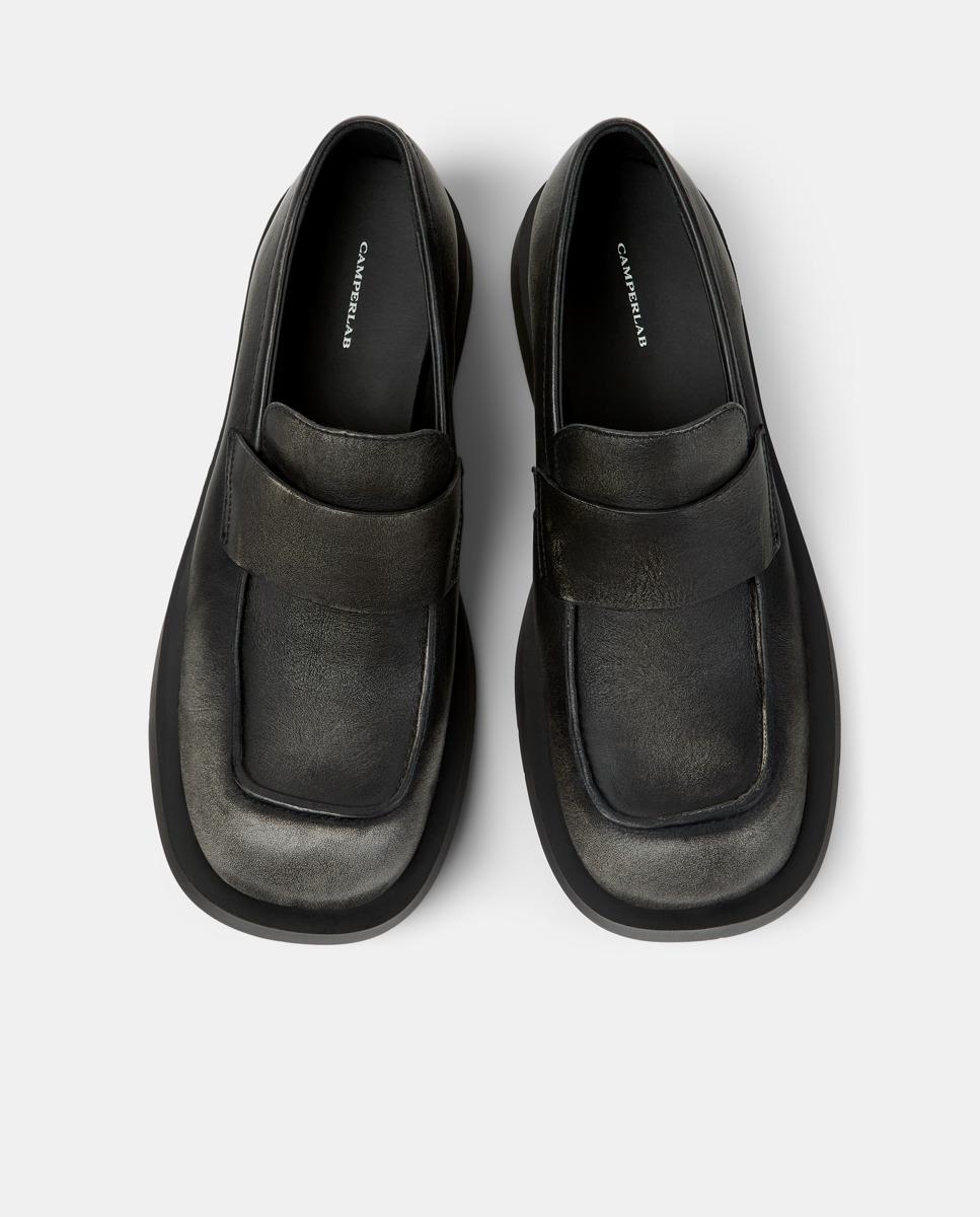 Mocasines planos unisex de piel 1978 - camperlab - Negro / Gris Negro / Gris-3