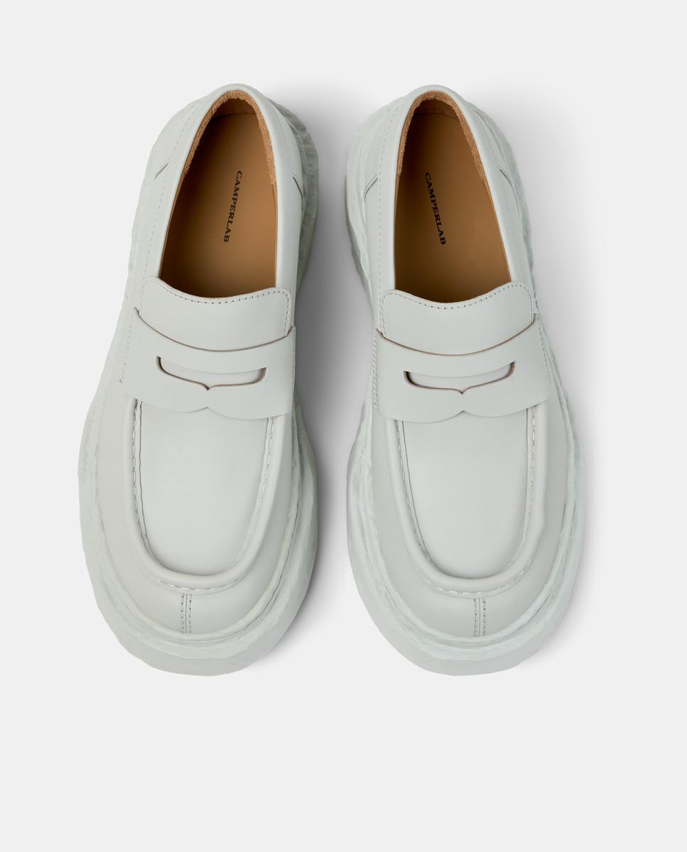 Mocasines con tacón unisex de piel vamonos - camperlab - Gris Gris-3