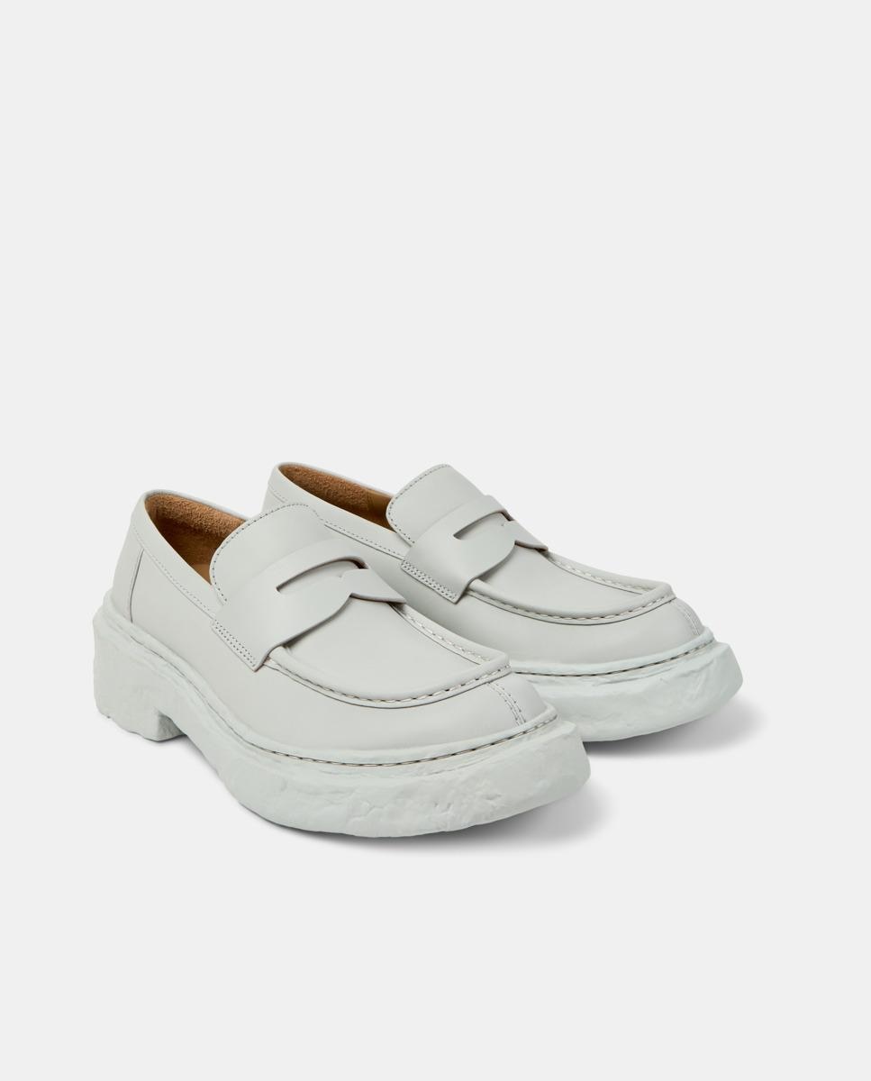 Mocasines con tacón unisex de piel vamonos - camperlab - Gris Gris-4