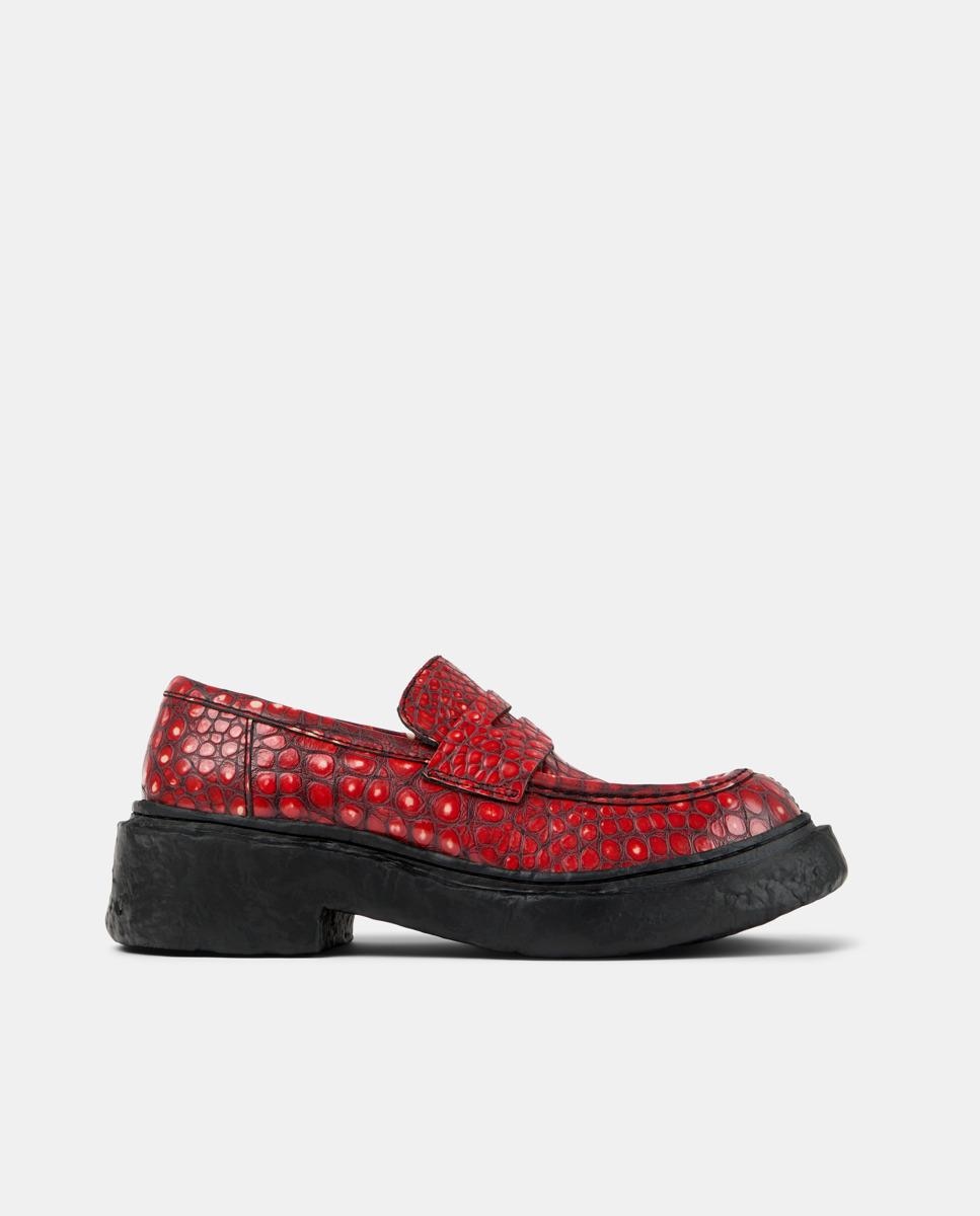 Mocasines con tacón unisex de piel vamonos - camperlab - Rojo Rojo-1